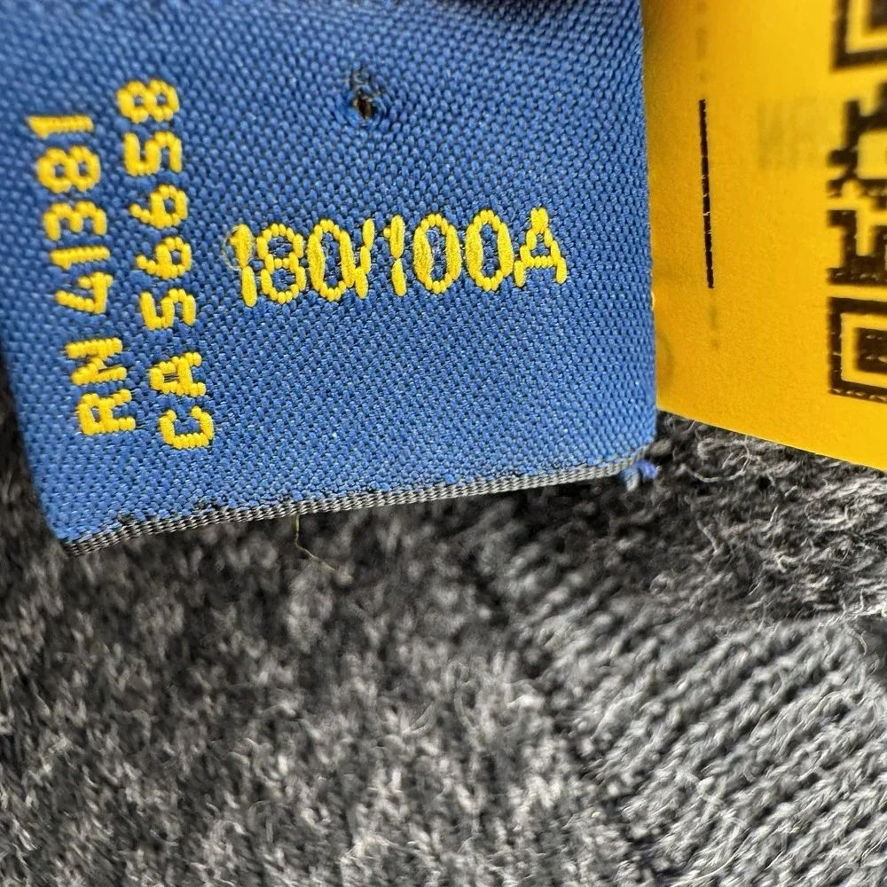 Polo Ralph Lauren Sweater Men Large Pima Cotton V-Neck Herringbone Gray Charcoal